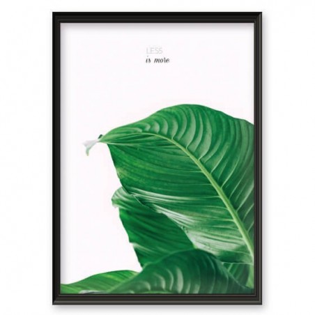 Botanical poster with the motivational inscription "Less is more"