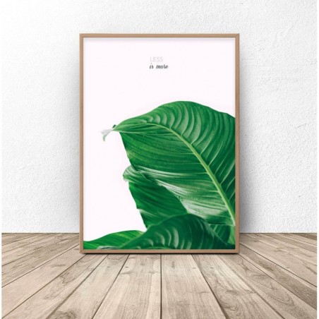 Botanical poster with the motivational inscription "Less is more"