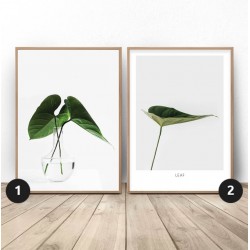 Zestaw dwóch plakatów z liśćmi