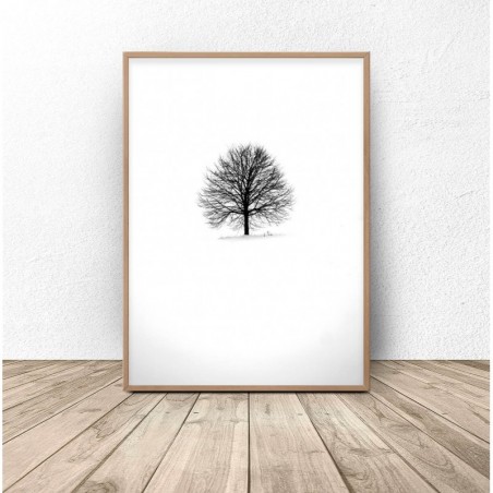 Plakat minimalistyczny "Samotne drzewo"