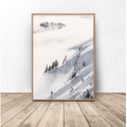 Plakat minimalistyczny "Las otulony śniegiem"