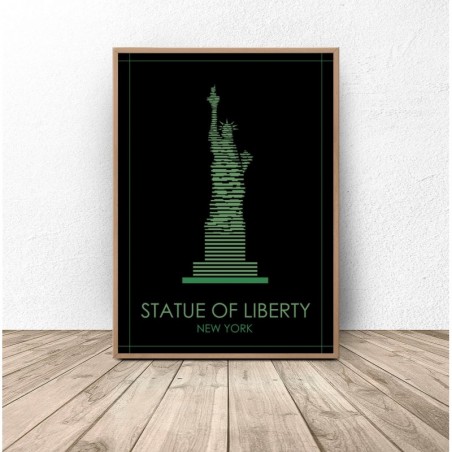 Kolorowy plakat Nowego Jorku "Statua Wolności"