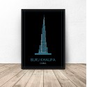Kolorowy plakat Dubaju Burj Khalifa