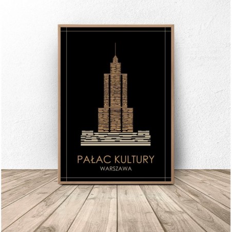 Kolorowy plakat Warszawy "Pałac Kultury"