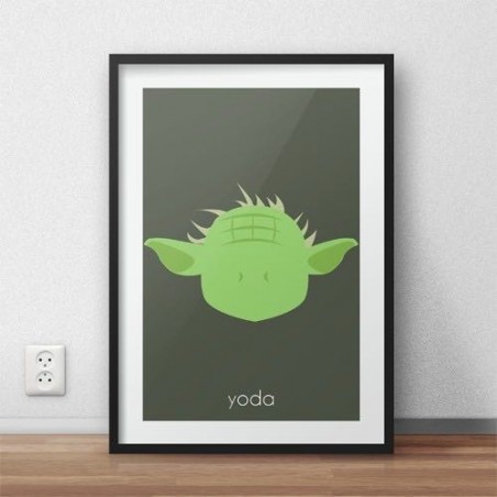 A colorful wall poster with the image of Yoda for children and Star Wars fans