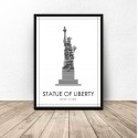 Czarno-biały plakat Nowego Jorku Statua Wolności 2