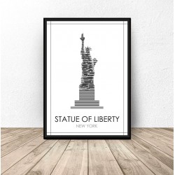 Czarno-biały plakat Nowego Jorku "Statua Wolności"