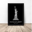 Czarny plakat Nowego Jorku Statua Wolności