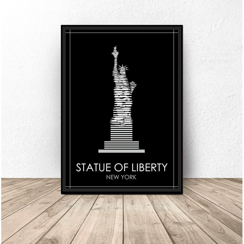 Czarny plakat Nowego Jorku Statua Wolności