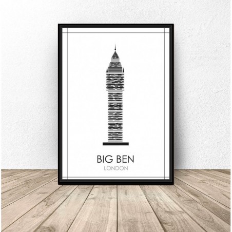 Black and white poster of London "Big Ben"