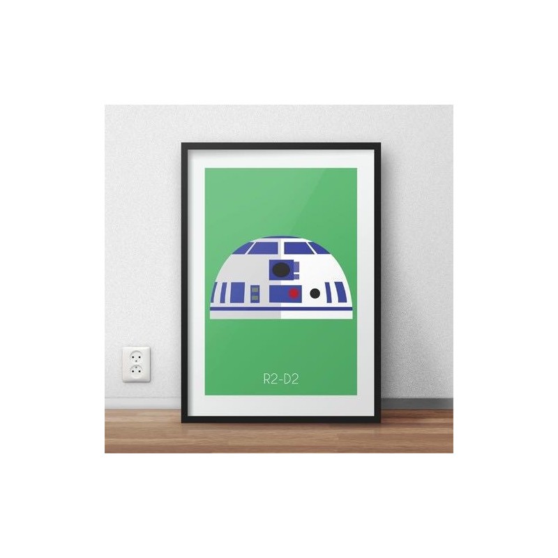 Kolorowy plakat na ścianę z wizerunkiem R2-D2 dla dzieci i fanów filmu Star Wars