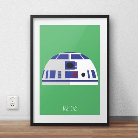A colorful wall poster with the image of R2-D2 for children and Star Wars fans