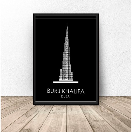Dubai "Burj Khalifa" black poster
