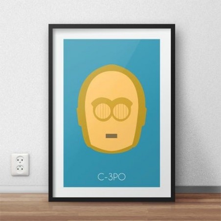 A poster with the figure of the droid C-3PO for children and fans of the Star Wars movie
