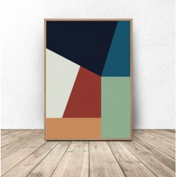 Plakat abstrakcyjny "Prostokątna geometria"