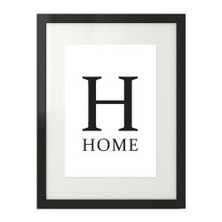 Plakat z napisem "H - HOME"