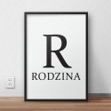 Plakat z napisem R - RODZINA