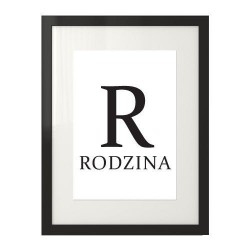 Plakat z napisem "R - RODZINA"