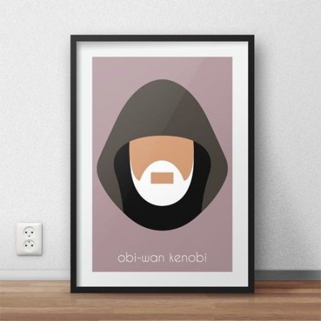 Kolorowy plakat z postacią Obi-Wan Kenobi dla dzieci i fanów filmu Gwiezdne Wojny Star Wars