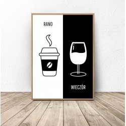 Plakat dekoracyjny "Kawa i wino"