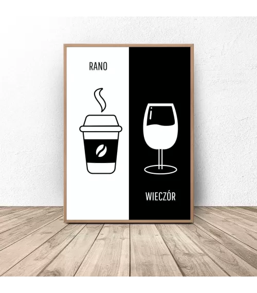 Plakat dekoracyjny "Kawa i wino"