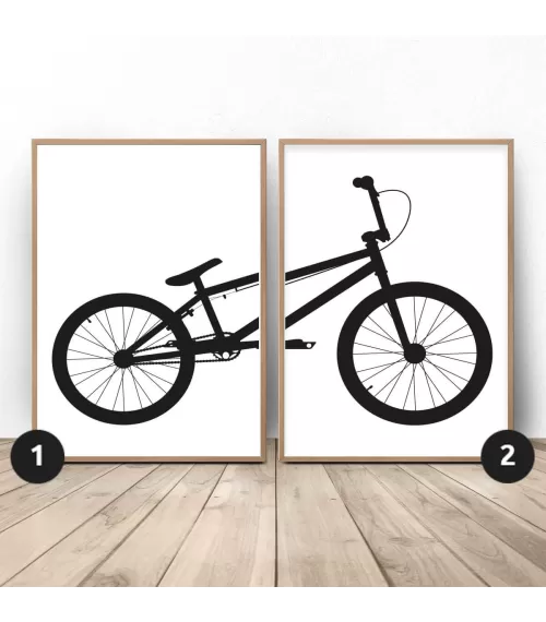 Zestaw 2 plakatów z rowerem BMX