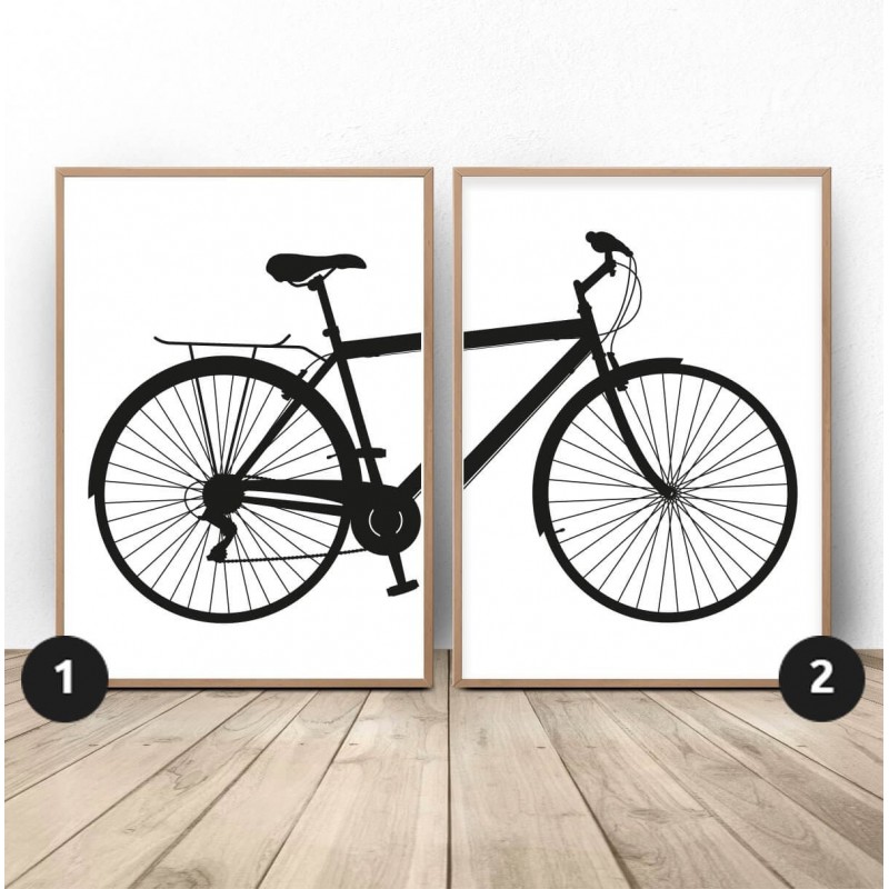Zestaw 2 plakatów z rowerem miejskim