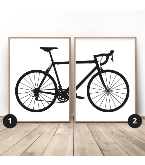 Zestaw 2 plakatów z rowerem szosowym