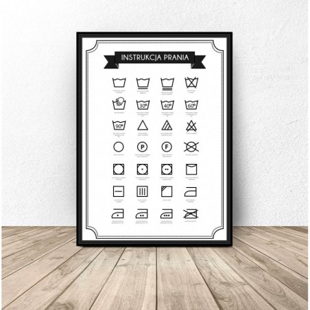 Poster for the laundry room - bathroom "Washing instructions"