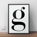 Plakat z małą literą g