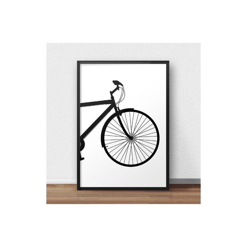 Plakat z przodem roweru miejskiego