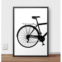Plakat z tyłem roweru miejskiego