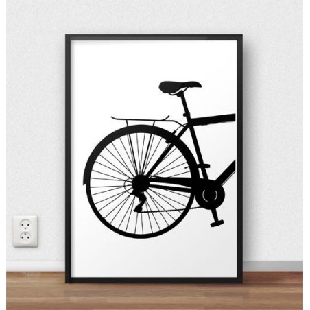 A Scandinavian poster showing the back of a city bike to be framed and hung on the wall