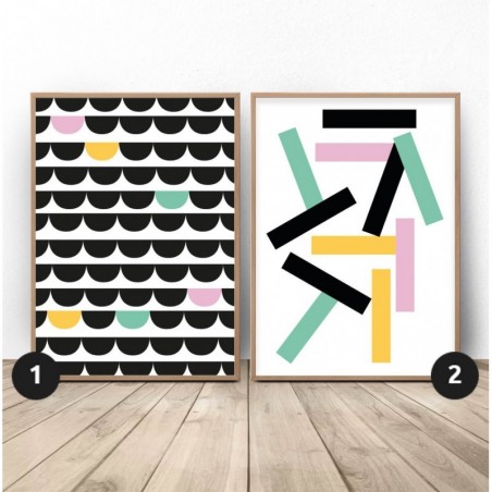 Set of 2 colorful abstract posters