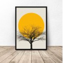 Kolorowy plakat Sunset tree