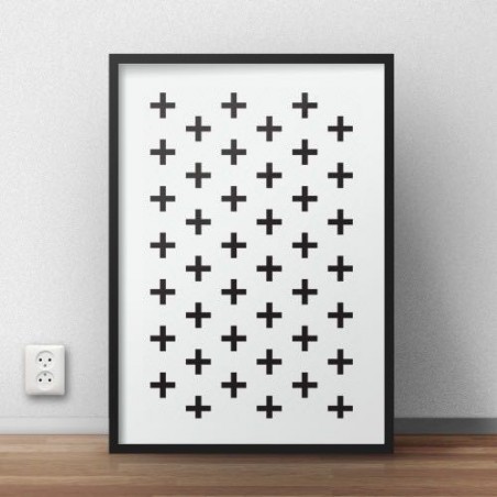 Scandinavian poster with crosses to hang on the wall