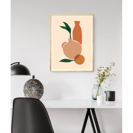 Plakat abstrakcyjny "Dwa wazony z pomarańczą"