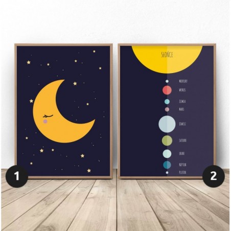 Zestaw plakatów "Księżyc i planety"
