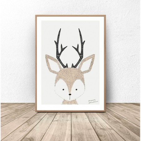 Author's poster with a deer
