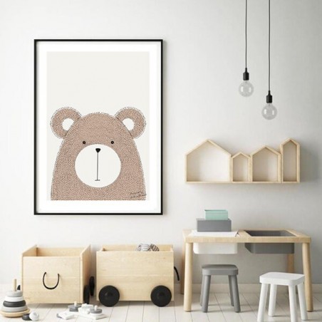 Author's poster with a teddy bear