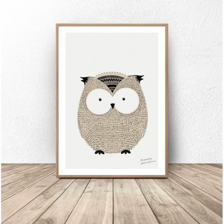 Author's poster with an owl