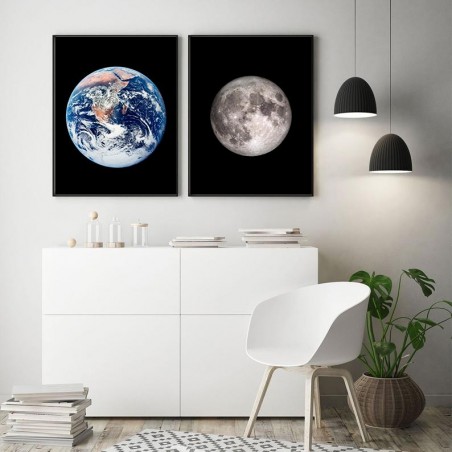 Set of two "Earth and Moon" posters