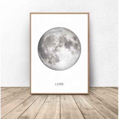 Zestaw dwóch białych plakatów "Ziemia i księżyc"