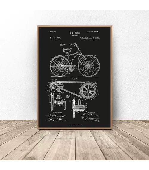 Czarny plakat "Konstrukcja roweru"