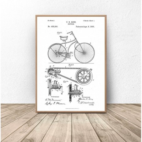 Poster "Engraving of a bicycle"