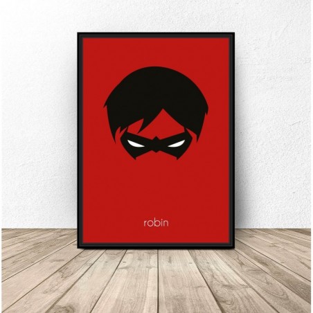 Plakát s postavou Robina v barevném nebo černobílém provedení