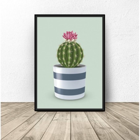 Plakat "Kaktus" na seledynowym tle