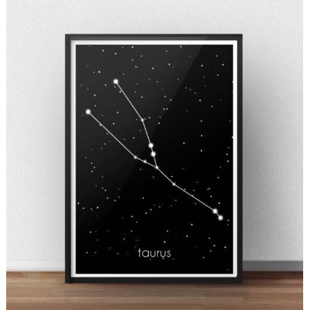 A poster with the zodiac sign Taurus framed