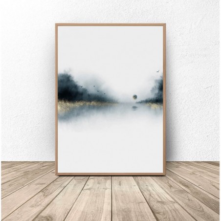 Abstract poster "Forest by the lake"