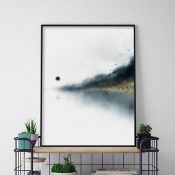 Plakat abstrakcyjny "Jezioro pod lasem"